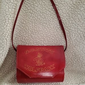 90s NCSU leather purse